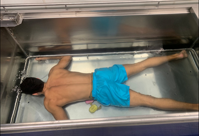 Northern California Body Fat Test Subject In The Tank